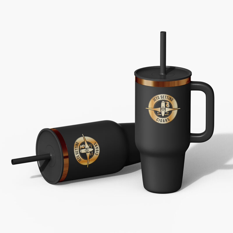 Black Insulated Straw Tumbler