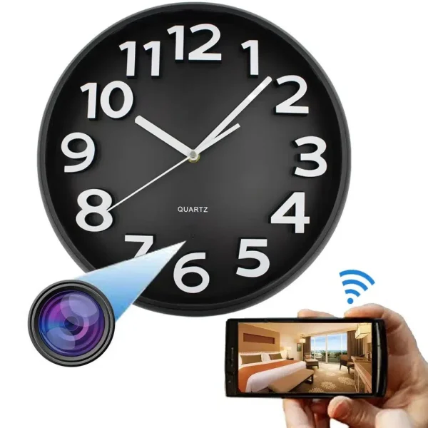 Wall Clock Hidden Motion Detection Spy Camera 1080p HD